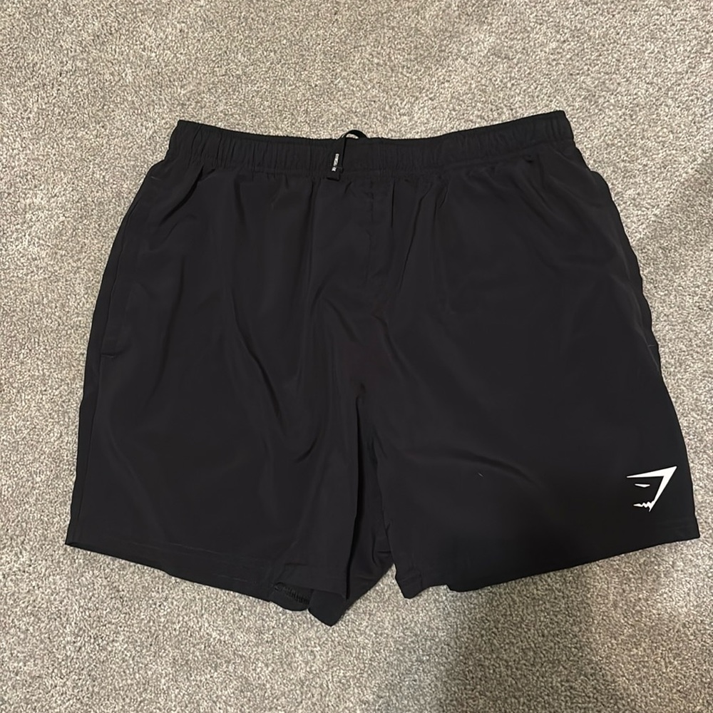 black gymshark 5’inseam athletic shorts